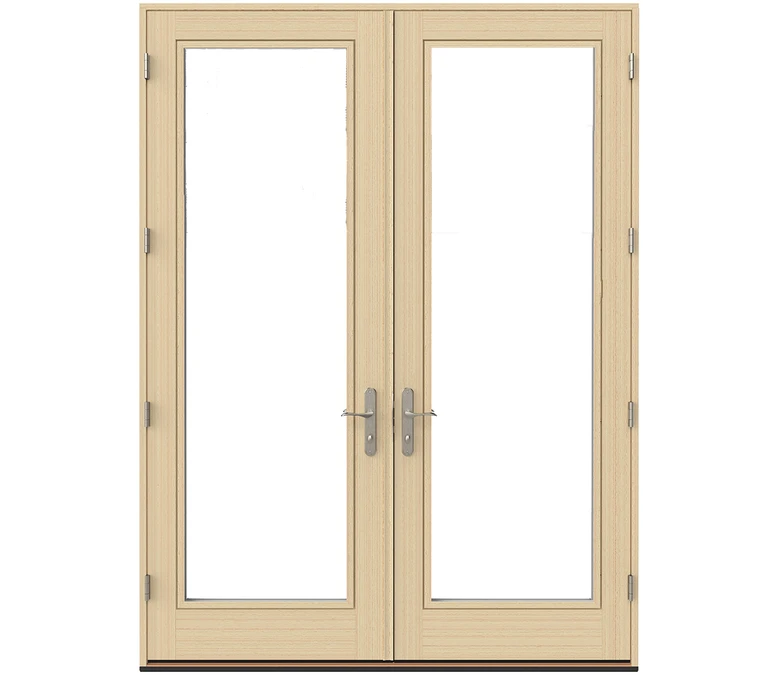 Frisco Pella Lifestyle Series Wood Double Hinged Patio Doors